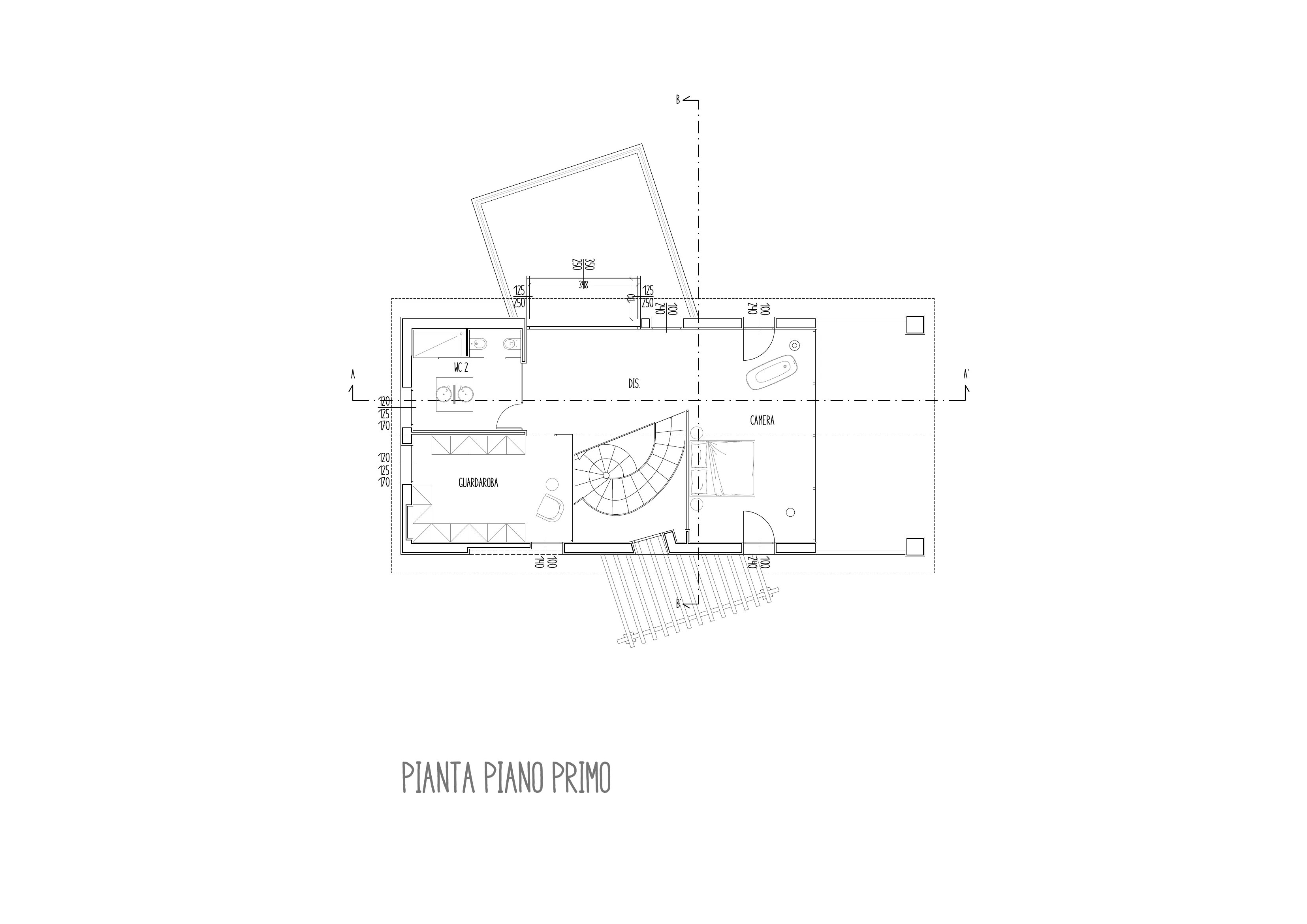 Grundriss Obergeschoss — Designer Villa Montaione